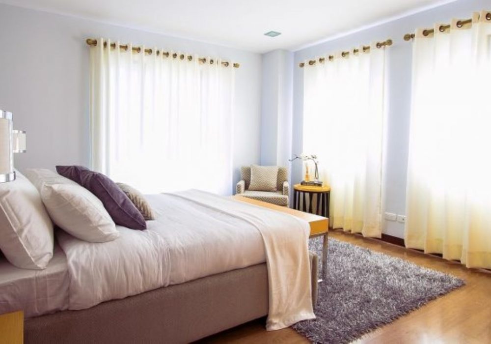 Clean and tidy bedroom representing Airbnb cleaning service by Stonebrook Cleaning Co